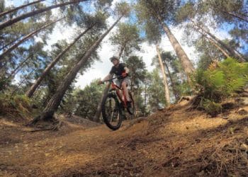 Mountain biking at Swinley Forest, by Finley Saunders,