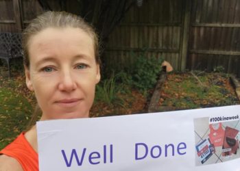 Vicky Hammond was spurred on by her family during her week-long 100k, which included running the virtual London Marathon.