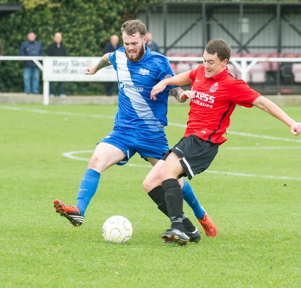 Brad Brown scored all three goals during Saturday's win at Moreton Rangers (Picture: Colin Byers)