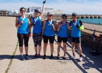 The team from Digity celebrate their epic ride from London to Brighton in aid of their charity of the year, The Ollie Young Foundation