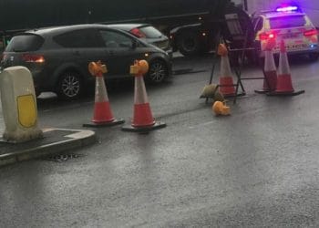 Police arrived at the new junction this morning