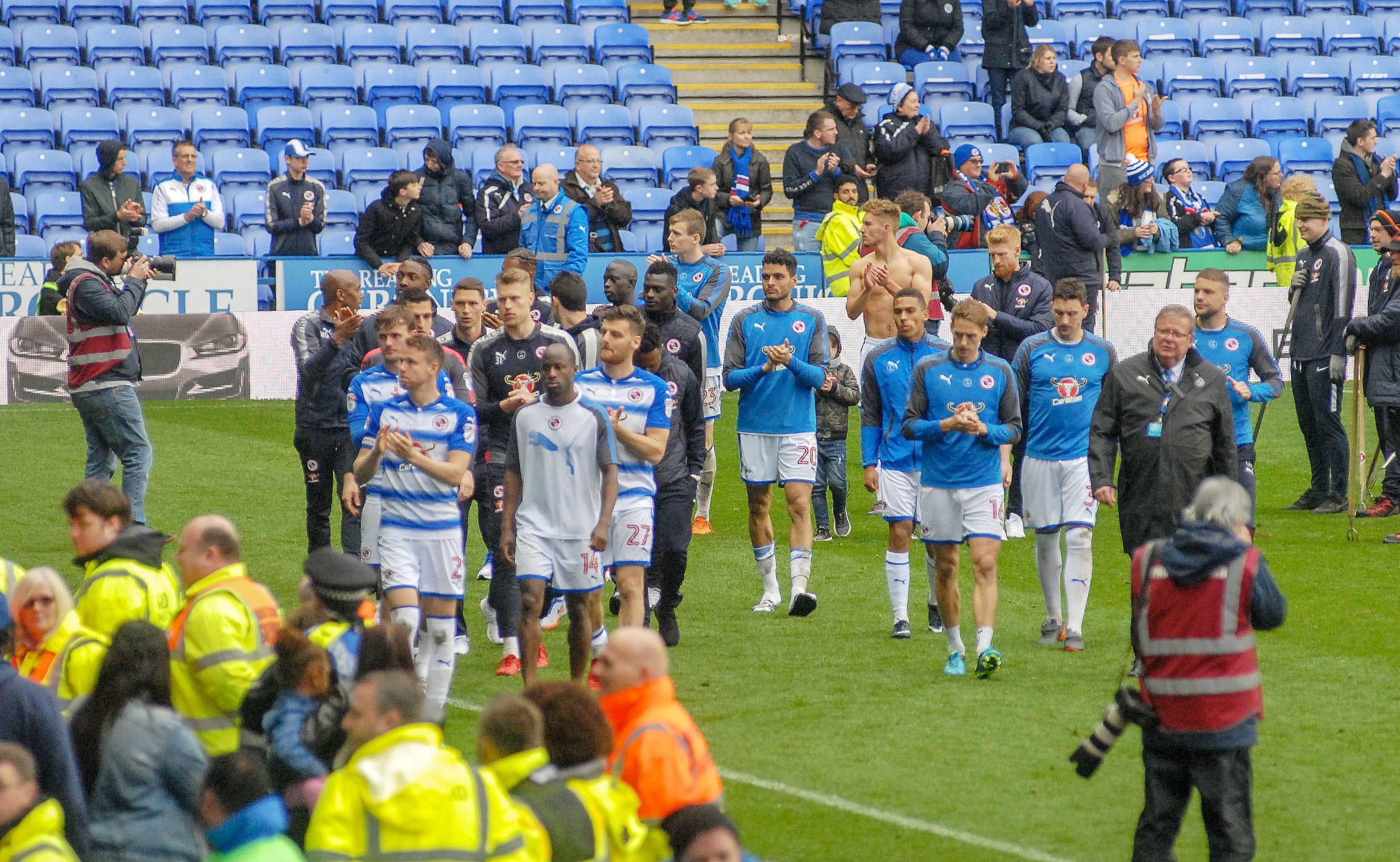 A handful of fans stayed behind for the traditional lap of appreciation