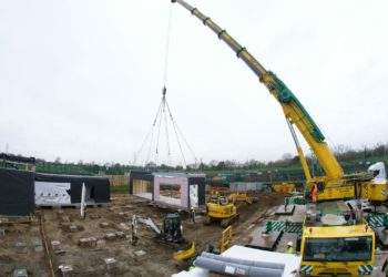 The modular units have been delivered to Addington school for the final phase of the fit-out. Picture: Wokingham Borough Council