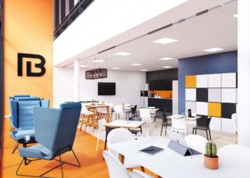 The new office space for FLB Accountants includes a breakout room  Pictures: Curve Workplaces