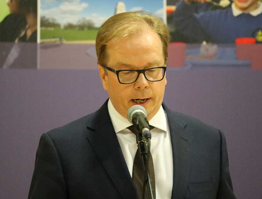 Wokingham Borough Council returning officer Andrew Moulton declare the referendum result