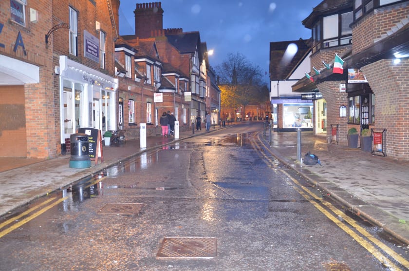 Denmark Street Wokingham Burst water main