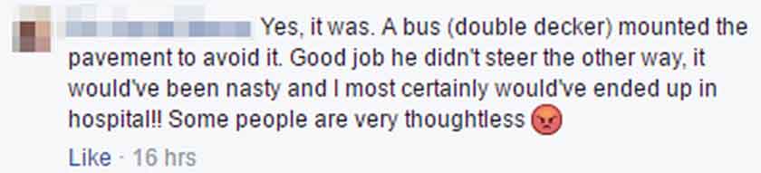 And another user said they saw a bus mount the pavement to avoid the Mexican meal