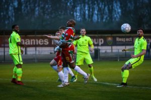 Former Premier League striker Barry Hayles goes close