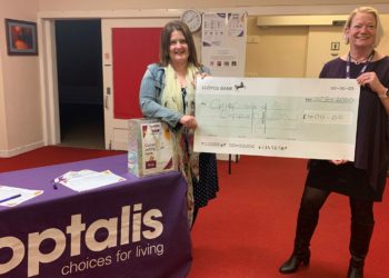 Founder of Grief and a Cuppa, Lucy Herd was presented with £400 to help take the charity on the road. Picture: Optalis