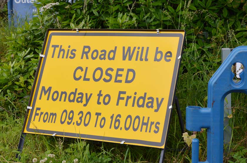 Corrected signs have since been installed on Heathlands Road showing the times the road will be closed