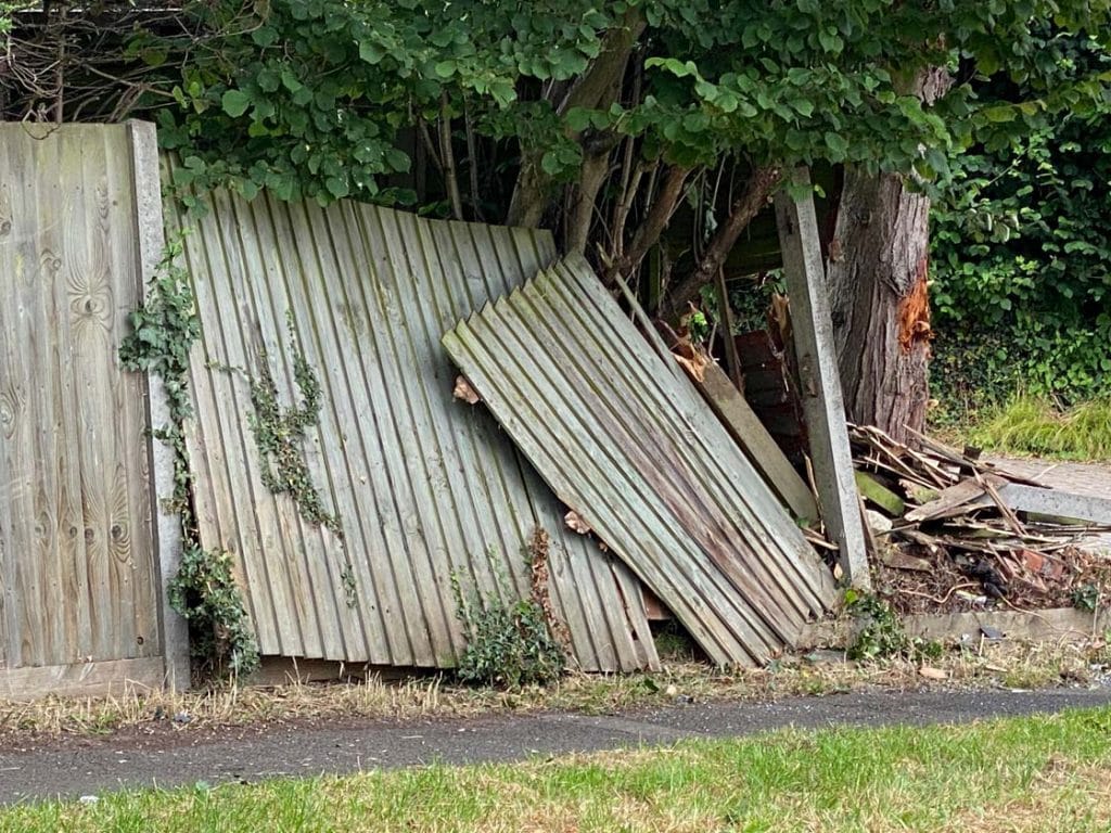 Damaged fence