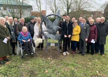 Members of the Wokingham Society were joined by Borough and Town councillors, the Town Mayor, sculptors and original artist for the unveiling of a conservation-themed statue. Picture: Jess Warren