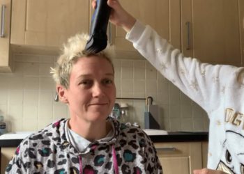 Gemma Green let her children shave off her hair for a charity fundraiser.