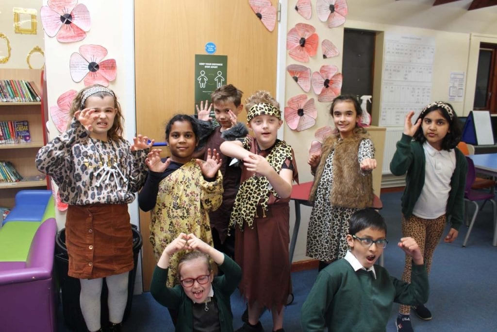 Hawekdon Primary School stone age day