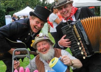 Old Albert the Gardener with Tony Lyons and George Whitfield. Picture: Steve Smyth