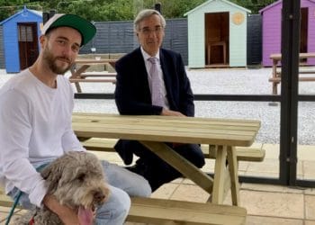 Photo: in the garden of The Pheasant - Neil Mottershead and John Redwood MP