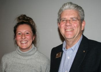 Lizzie Eady (left) spoke at the recent Easthampstead Rotarians meeting