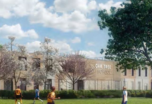 A CGI of the proposed Oak Tree School at Winnersh Farm Picture: Department of Education
