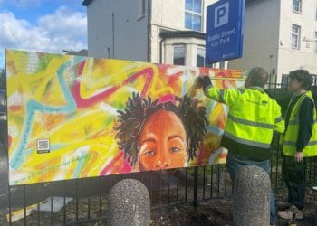 Ms Anusa's mural is a celebration of life on Oxford Road Picture: Reading Borough Council