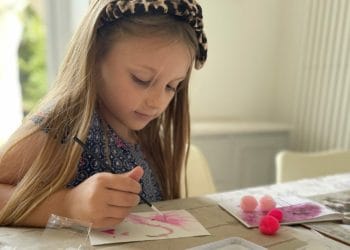 Amelie found a love for watercolours in the summer, and says it has a calming effect. Picture: Davina Turnbull