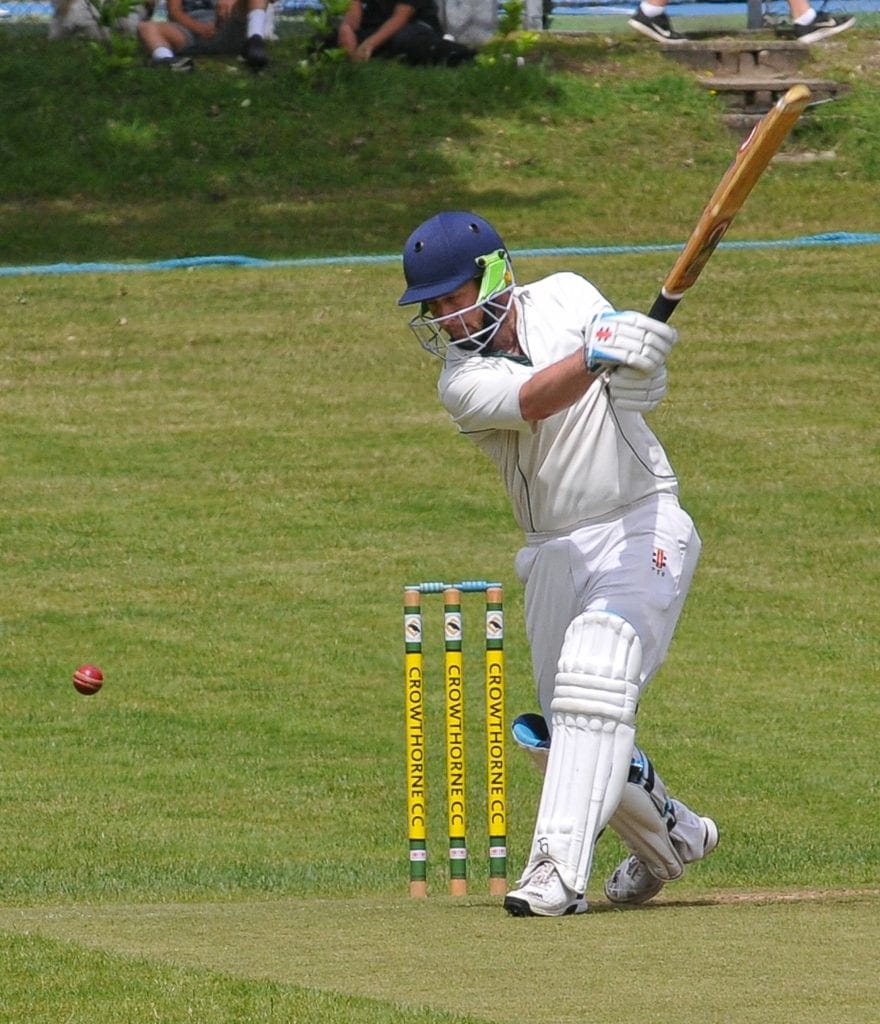 Crowthorne & Crown Wood (batting) v Farley Hill. James Whitehurst batting.