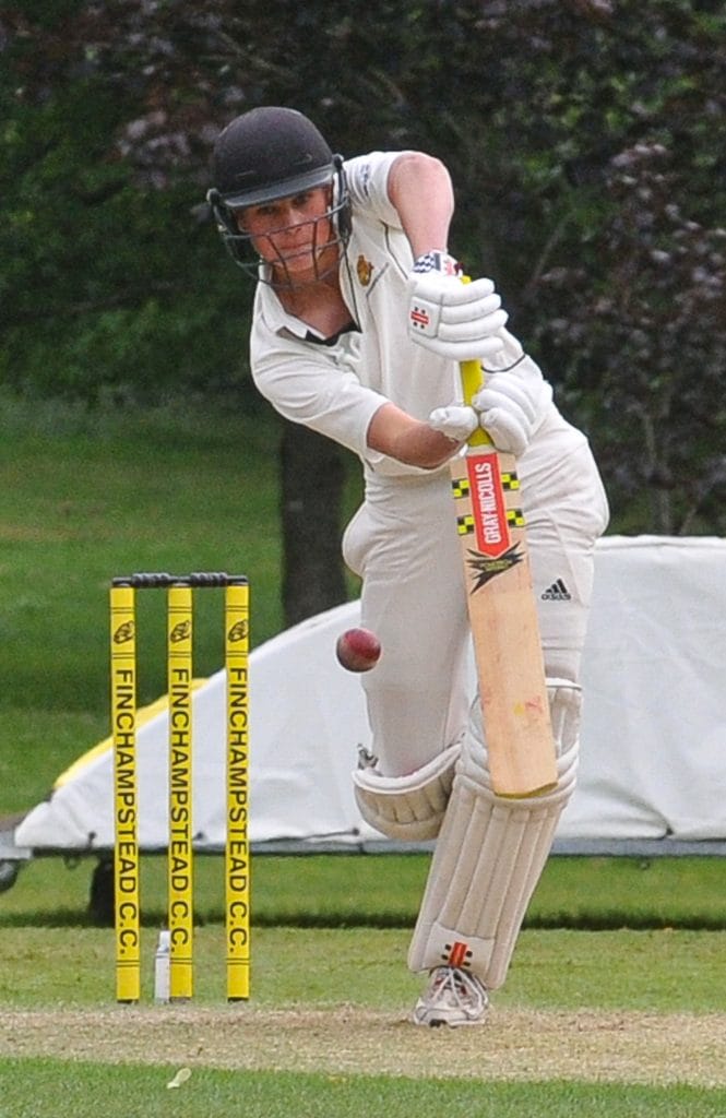 Finchampstead (batting) v Thame Town.Jed Crerar batting