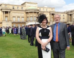 Karen Woolford and Peter Wood from Building For The Future at Buckingham Palace