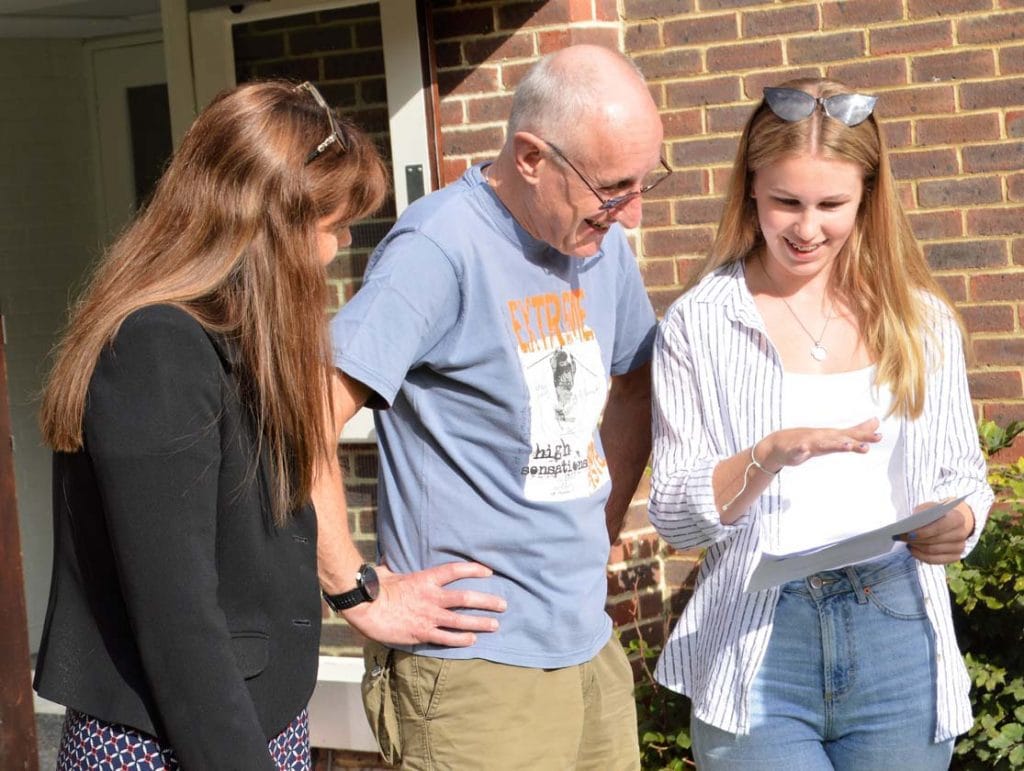 A-level results at Luckley House