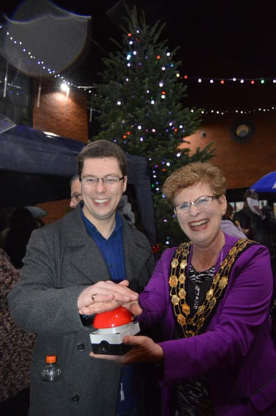Maiden Place Christmas light switch on