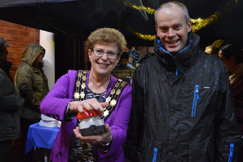 Maiden Place Christmas light switch on