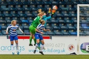 Mary Earps made an assured league debut for Reading (Pic by Neil Graham)