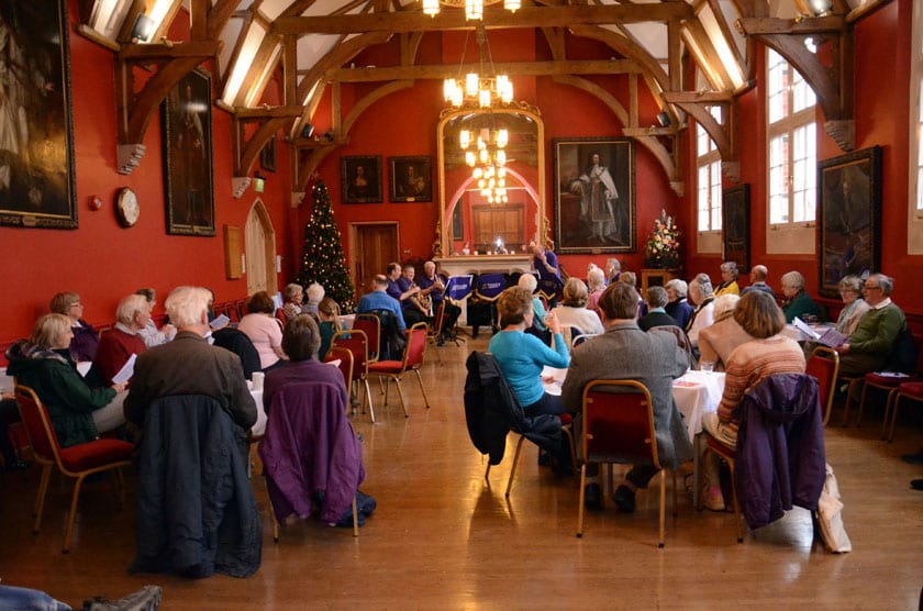 People enjoing the Christmas Sing along at Wokingham Town Hall on Saturday