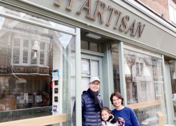 FAMILY BUSINESS: Owners Sarah and Nick Hart, with their daughter Izzy outside the new H’Artisan cafe in Wargrave. Picture: Sam Sturgeon