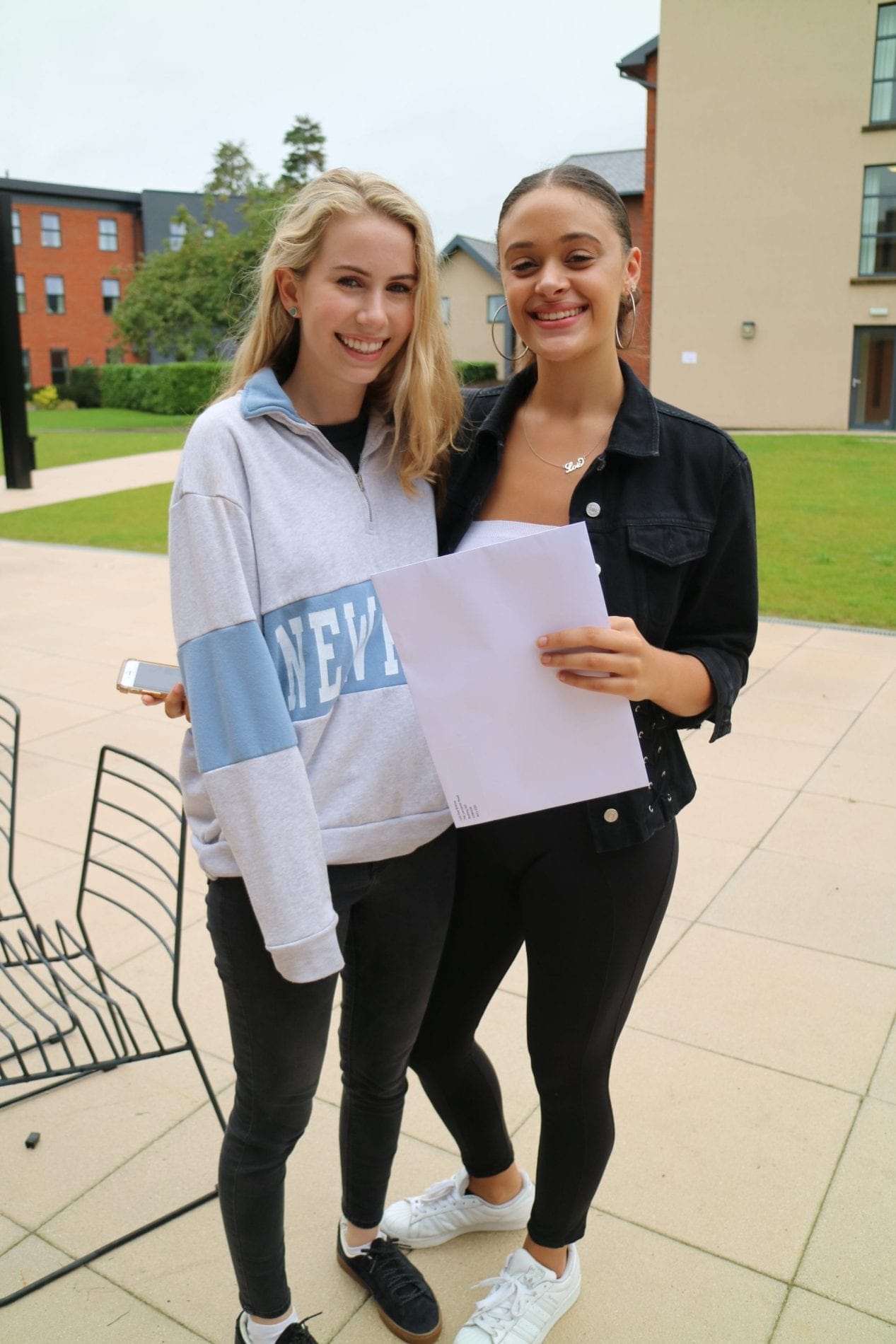 Girls from Queen Anne's School in Caversham celebrate their results