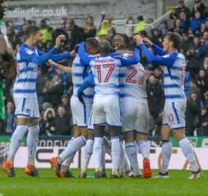 Reading celebrate Sone Alukos goal