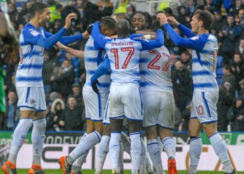 Reading celebrate Sone Alukos goal