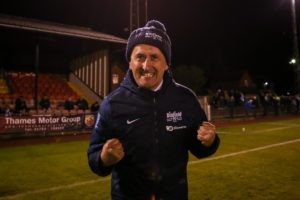 Roger Herridge celebrates clinching his first trophy with Binfield