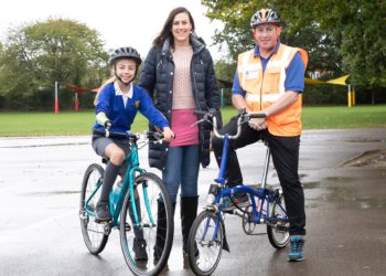 Thanks to an indicating helmet, Sadie passed her Bikeability course.