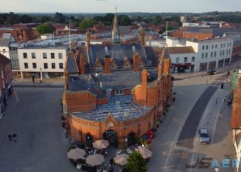 IN THE SKY: The film reel shows Wokingham town centre's key spots. Picture: James Singleton