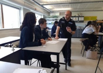 Sgt Russ Massie delivering the lesson. Picture: Thames Valley Police
