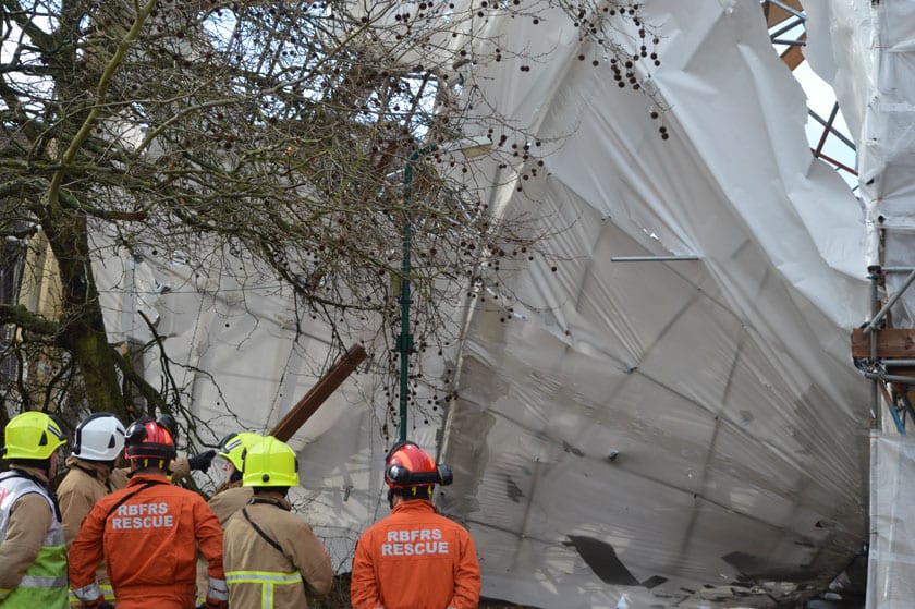 Fire crews were on the scene to make the area safe