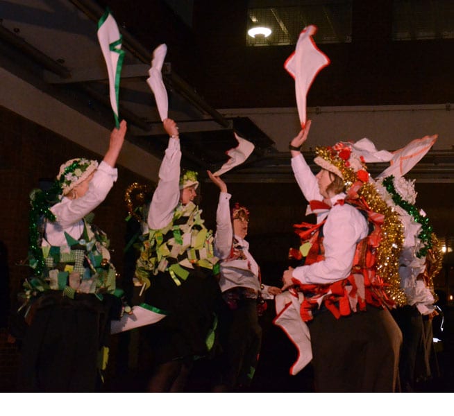 The Shinfield Shamblers danced Christmas Carols in the center of Wokingham