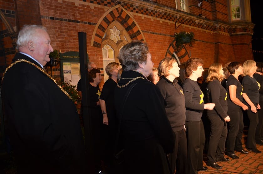 Town Mayor and Mayoress looking on