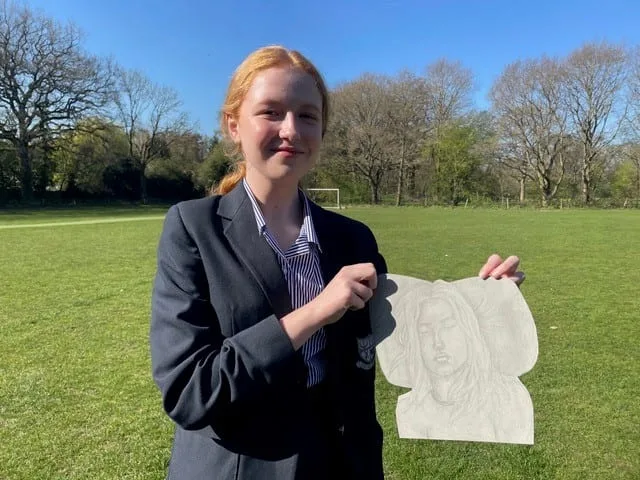 Good art: Gabriella Hillier with her entry to the iArt competition