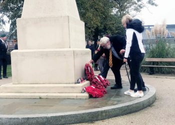 The wreath was laid by Mike Hutchinson and Clare Mooney.