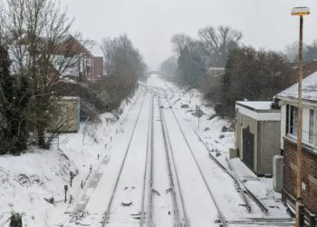 Wokingham Station in snow
