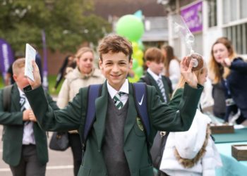 Students starting Year 7 were met with personalised cookies and their new school diary. Picture: St Crispin's School