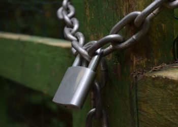 Padlock chained gate
