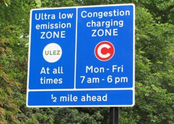 cropped px Sign for London ultra low emission zone geograph