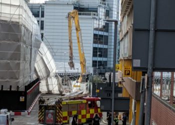 cropped collapse of Reading scaffolding